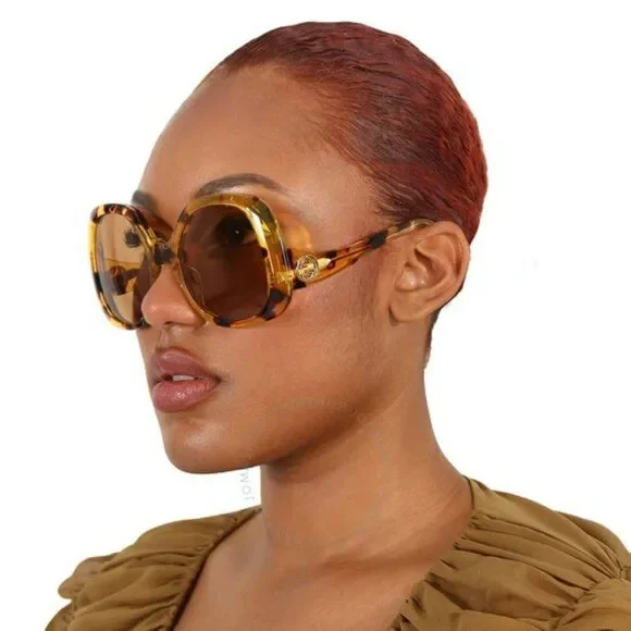 NEW Gucci GG1235S 002 Havana Brown Butterfly Oversized Women  display picture 1